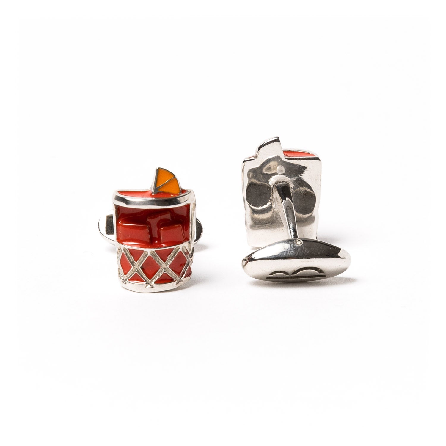 Manschettenknopf "Negroni" aus Sterling Silber - reine Handarbeit